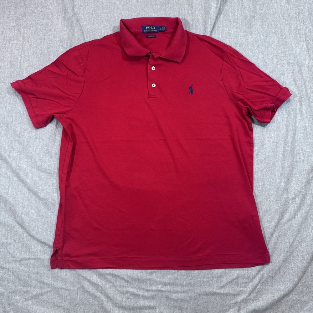 Polo‎ Ralph Lauren Shirt Mens Large Polo Classic Short Sleeve Pony Embroidered